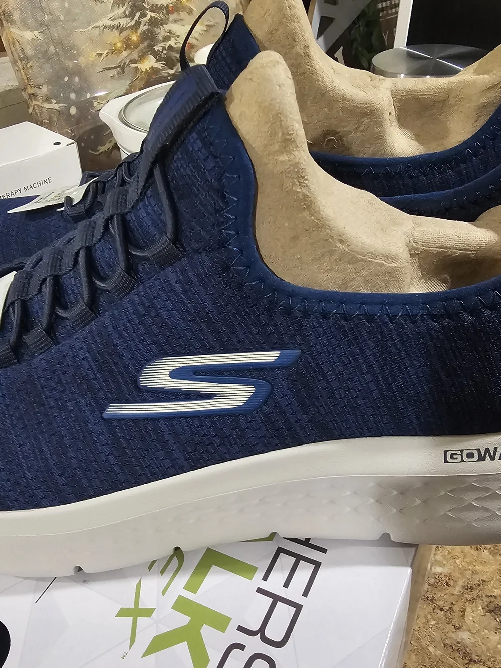 Skechers GOwalk Flex Navy Knit Slip-On Sneakers
